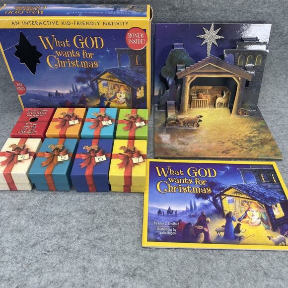 Family Life Other - Vtg What God Wants For Christmas Interactive Nativity Family Life 2005 Complete
